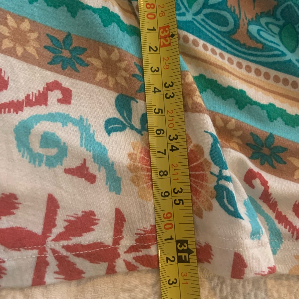 Sleeveless jersey cotton turquoise print dress - Picture 5 of 11
